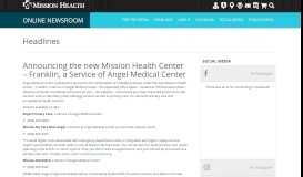 
							         Announcing the new Mission Health Center – Franklin, a Service of ...								  
							    