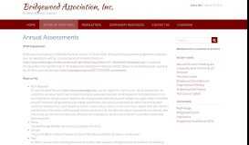 
							         Annual Assessments - Bridgewood Association, Inc.								  
							    