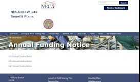 
							         Annual Funding Notice – NECA/IBEW 145 Benefit Plans								  
							    