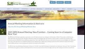 
							         Annual Meeting Information & Abstracts - Society For Range ...								  
							    