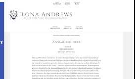 
							         Annual reminder - Ilona Andrews								  
							    