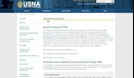 
							         Annual Training :: Human Resources :: USNA - Naval Academy								  
							    