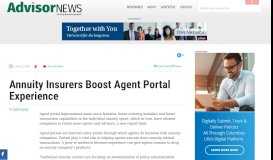 
							         Annuity Insurers Boost Agent Portal Experience - AdvisorNews								  
							    