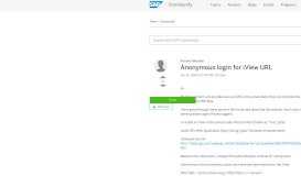 
							         Anonymous login for iView URL - SAP Archive								  
							    