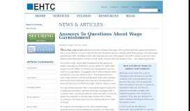 
							         Answers to Questions about Wage Garnishment - EHTC.com								  
							    