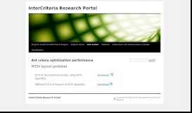 
							         Ant colony optimization performance | InterCriteria Research Portal								  
							    