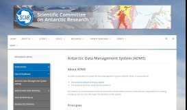 
							         Antarctic Data Management System (ADMS)								  
							    