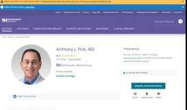 
							         Anthony J. Pick, MD | Northwestern Medicine								  
							    