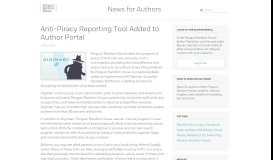 
							         Anti-Piracy Reporting Tool Added to Author Portal | News for Authors								  
							    