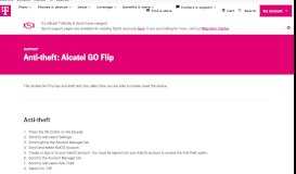 
							         Anti-theft: Alcatel GO Flip | T-MOBILE SUPPORT								  
							    