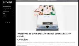 
							         Antminer S9 Installation Guide - Bitmart								  
							    