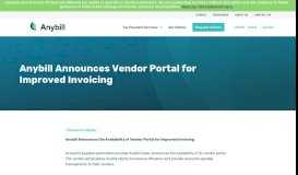 
							         Anybill Announces the Availability of Vendor Portal for Improved ...								  
							    