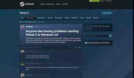 
							         Anyone else having problems starting Portal 2 in Windows 10 :: Portal ...								  
							    