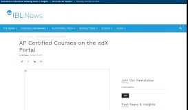 
							         AP Certified Courses on the edX Portal | IBL News								  
							    