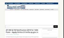 
							         AP HM & FW Notification 2018 for 1604 Posts - Apply Online ...								  
							    