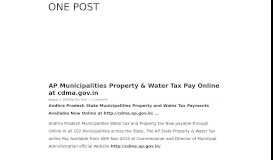 
							         AP Municipalities Property & Water Tax Pay Online at cdma.gov.in								  
							    