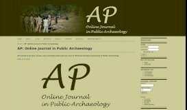 
							         AP: Online Journal in Public Archaeology								  
							    