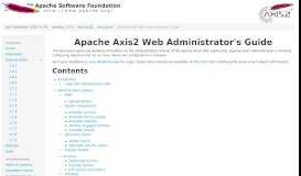 
							         Apache Axis2 Web Administrator's Guide - Apache Axis2								  
							    