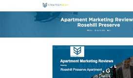 
							         Apartment Marketing Reviews: Rosehill Preserve | StrategyBeam								  
							    