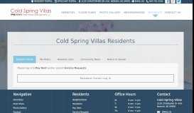 
							         Apartment Residents - Cold Spring Villas								  
							    