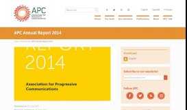
							         APC Annual Report 2014 | Association for Progressive Communications								  
							    
