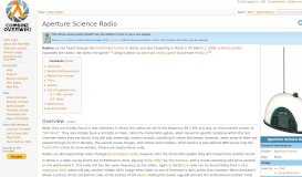 
							         Aperture Science Radio - Combine OverWiki, the original Half-Life wiki ...								  
							    