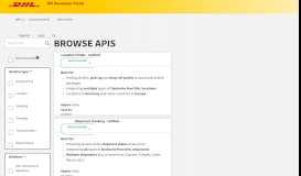
							         API Catalog | DHL Group Developer Portal								  
							    