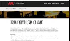 
							         API Nonconformance Reporting (NCR)								  
							    