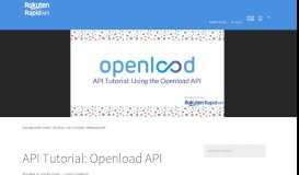 
							         API Tutorial: Openload API - Rakuten RapidAPI Blog								  
							    