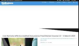 
							         APM Accredited Assurance Practitioner Training Course - Wellingtone ...								  
							    