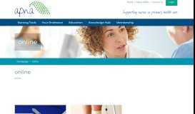 
							         APNA Online Learning - Australian Primary Health Care Nurses ...								  
							    