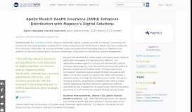 
							         Apollo Munich Health Insurance (AMHI) Enhances Distribution with ...								  
							    