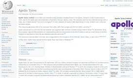 
							         Apollo Tyres - Wikipedia								  
							    
