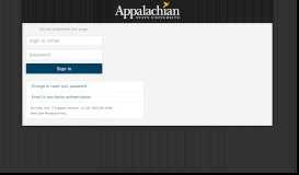 
							         Appalachian State University: Sign In								  
							    