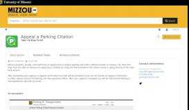
							         Appeal a Parking Citation (Tiger Parking Portal) | MizzouOne								  
							    