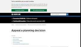 
							         Appeal a planning decision - GOV.UK								  
							    