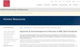 
							         Appendix A: Acknowledgment of Receipt of SMC Staff Handbook ...								  
							    