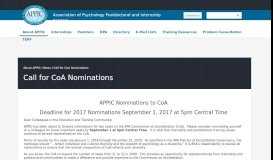
							         APPIC CoA Nominations								  
							    