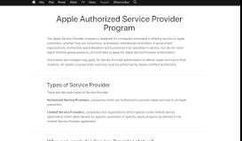 
							         Apple Authorized Service Provider Program - Official Apple Support								  
							    