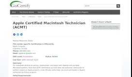 
							         Apple Certified Macintosh Technician (ACMT) - GoCertify								  
							    