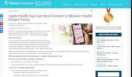 
							         Apple Health App Can Now Connect to Mission Health Patient Portal ...								  
							    