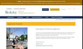 
							         Applicant Checklist - UC Berkeley - Admissions - University of ...								  
							    