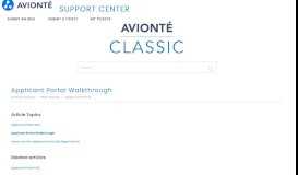 
							         Applicant Portal Walkthrough - Avionte Support Center								  
							    