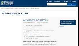 
							         Applicant Self Service - University of Glasgow								  
							    