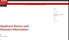 
							         Applicant Status and Decision Information | The Graduate School | NC ...								  
							    