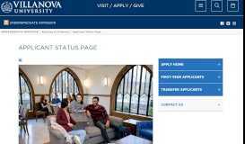 
							         Applicant Status Page | Villanova University								  
							    