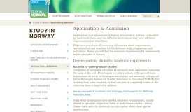
							         Application & Admission / Study in Norway / StudyinNorway / Home ...								  
							    