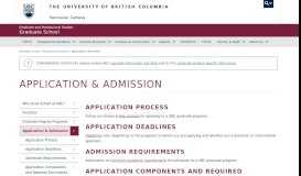 
							         Application & Admission - UBC Grad School - The University of British ...								  
							    