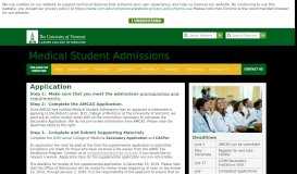 
							         Application, Admissions, The University of Vermont Larner College of ...								  
							    