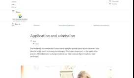 
							         Application and admission								  
							    